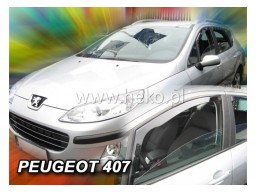 Deflektory - Protiprievanové plexi Peugeot 407 (4-dverový, od r.v. 2004)