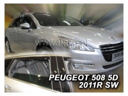 Deflektory - protiprievanové plexi Peugeot 508 SW (+zadné, 4-dverový, od r.v. 2011)