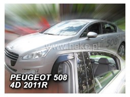 Deflektory - protiprievanové plexi Peugeot 508 Sedan (+zadné, 4-dverový, od r.v. 2011)