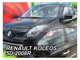 Deflektory - Protiprievanové plexi Renault Koleos (+zadné, 4-dverový, od r.v. 2008)