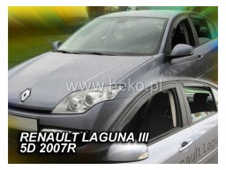 Deflektory - Protiprievanové plexi Renault Laguna III. (+zadné, 5-dverový, od r.v. 2007)