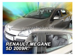 Deflektory - Protiprievanové plexi Renault Megane III. Combi (+zadné, 5-dverový, od r.v. 2009)