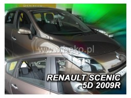 Deflektory - Protiprievanové plexi Renault Scenic III. (+zadné, 5-dverový, od r.v. 2009)