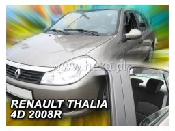 Deflektory - Protiprievanové plexi Renault Thalia II. (+zadné, 4-dverový, od r.v. 2008)