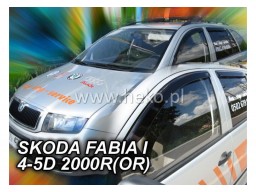 Deflektory - Protiprievanové plexi Škoda Fabia (+zadné, 4-dverový, od r.v.  (od r.v. 2000)