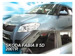 Deflektory - Protiprievanové plexi Škoda Fabia II. Combi (+zadné, 4-dverový, od r.v. 2007)