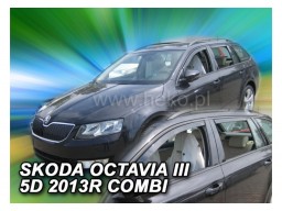 Deflektory - protiprievanové plexi Škoda Octavia III. Combi (+zadné, 5-dverový, od r.v. 2013)