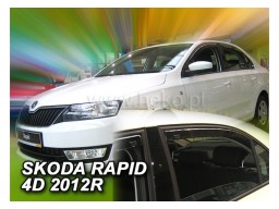 Deflektory - protiprievanové plexi Škoda Rapid (+zadné, 5-dverový, od r.v. 2012)