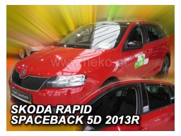 Deflektory - protiprievanové plexi Škoda Rapid Spaceback (+zadné, 5-dverový, od r.v. 2013)