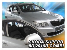 Deflektory - Protiprievanové plexi Škoda Superb II. Combi (+zadné, 5-dverový, od r.v. 2009)