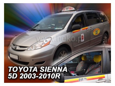 Deflektory - protiprievanové plexi Toyota Sienna (5-dverový, od r.v. 2003 do r.v. 2010)