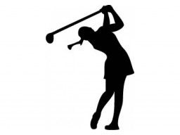 Samolepka Golfistka black (12 cm) (C4)