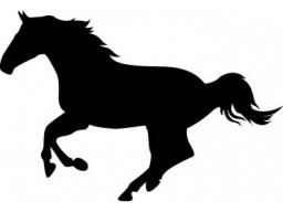 Samolepka Kôň black (12 cm) (C4)