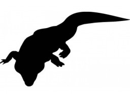 Samolepka Krokodíl black (12 cm) (C4)