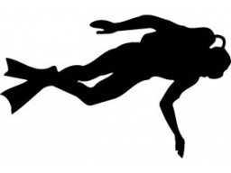 Samolepka Potápač black (12 cm) (C4)