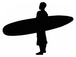 Samolepka Surfer black (12 cm) (C4)