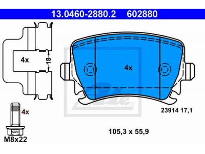 Brzdové platničky ATE Ceramic 13.0470-2880.2 (zadné)