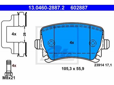 Brzdové platničky ATE Ceramic 13.0470-2887.2 (zadné)