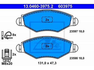 Brzdové platničky ATE 13.0460-3975.2 (predné)