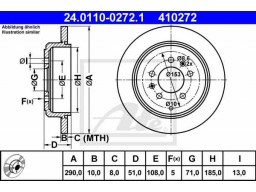 Brzdový kotúč ATE 24.0110-0272.1 (zadný, 290 mm)