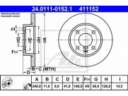 Brzdový kotúč ATE 24.0111-0152.1 (predný, 240 mm)