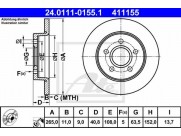 Brzdový kotúč ATE 24.0111-0155.1 (zadný, 265 mm)