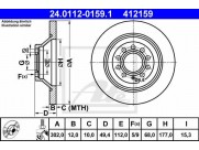 Brzdový kotúč ATE 24.0112-0159.1 (zadný, 302 mm)