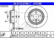 Brzdový kotúč ATE PowerDisc 24.0312-0189.1 (zadný, 292 mm)