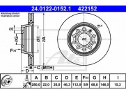 Brzdový kotúč ATE 24.0122-0152.1 (predný, 280 mm)