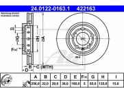 Brzdový kotúč ATE 24.0122-0163.1 (zadný, 256 mm)