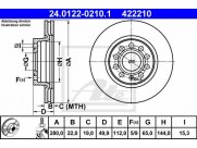 Brzdový kotúč ATE 24.0122-0210.1 (predný, 280 mm)