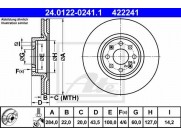 Brzdový kotúč ATE 24.0122-0241.1 (predný, 284 mm)