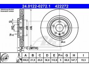Brzdový kotúč ATE 24.0122-0272.1 (zadný, 330 mm)