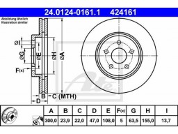 Brzdový kotúč ATE 24.0124-0161.1 (predný, 300 mm)