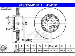 Brzdový kotúč ATE 24.0124-0191.1 (predný, 300 mm)