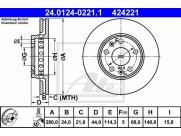 Brzdový kotúč ATE 24.0124-0221.1 (predný, 280 mm)