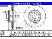 Brzdový kotúč ATE 24.0124-0258.1 (predný, 276 mm)