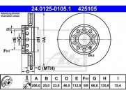 Brzdový kotúč ATE PowerDisc 24.0325-0105.1 (predný, 288 mm)