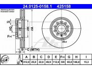 Brzdový kotúč ATE PowerDisc 24.0325-0158.1 (predný, 312 mm)