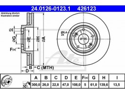 Brzdový kotúč ATE PowerDisc 24.0326-0123.1 (predný, 300 mm)