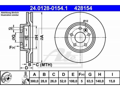Brzdový kotúč ATE PowerDisc 24.0328-0154.1 (predný, 300 mm)