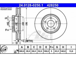 Brzdový kotúč ATE PowerDisc 24.0328-0250.1 (predný, 300 mm)