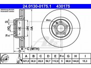 Brzdový kotúč ATE 24.0130-0175.1 (predný, 321 mm)
