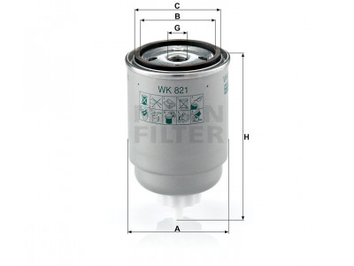 WK821 - Palivový filter MANN
