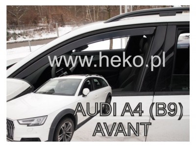 Deflektory - protiprievanové plexi Audi A4 Avant / Allroad (+zadné, 5-dverový, od r.v. 2016)