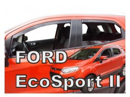 Deflektory - protiprievanové plexi Ford Ecosport (+zadné, 5-dverový, od r.v. 2014)