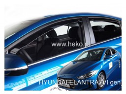 Deflektory - protiprievanové plexi Hyundai Elantra VI. (+zadné, 4-dverový, od r.v. 2016)