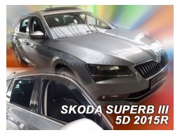 Deflektory - protiprievanové plexi Škoda Superb III. (+zadné, 5-dverový, od r.v. 2015 Combi)