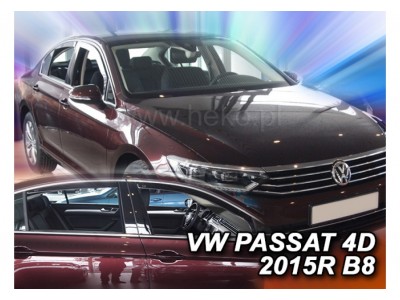 Deflektory - protiprievanové plexi VW Passat B8 Sedan (+zadné, 4-dverový, od r.v. 2014)